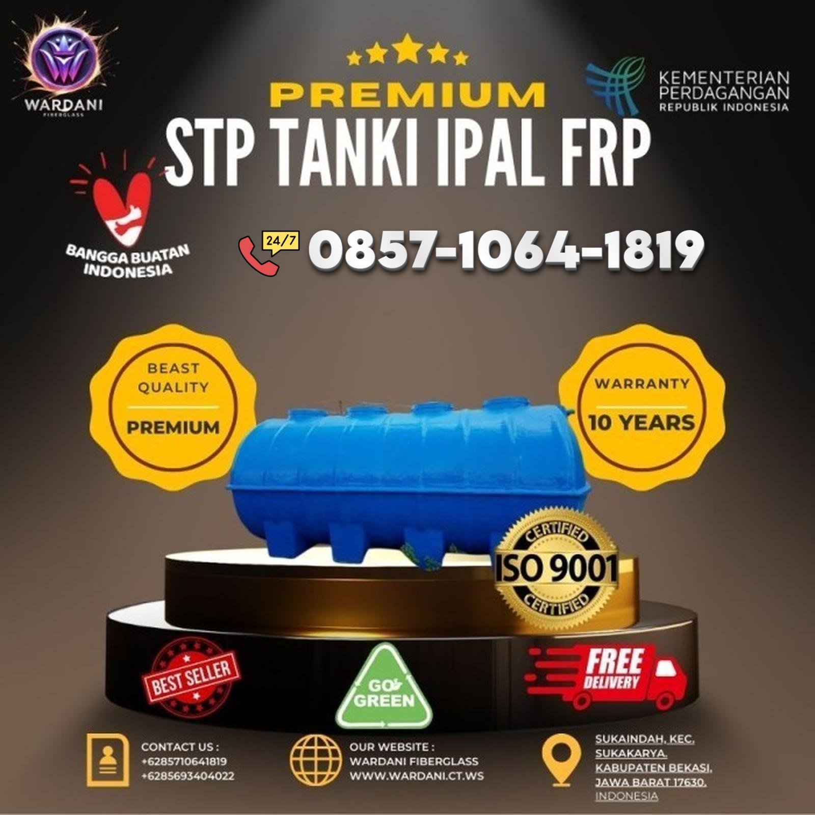 STP BIONUS - Tangki Fiberglass FRP Berkualitas Industri dari PT Wardani Nusantara Fiberglass BIONUS®