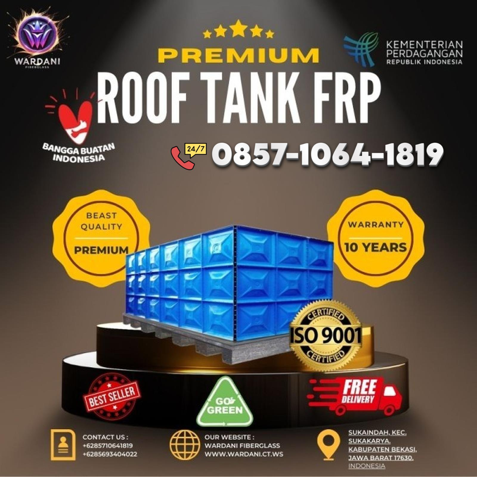 Roof Tank FRP - Tangki Fiberglass FRP Anti Karat dan Tahan Korosi